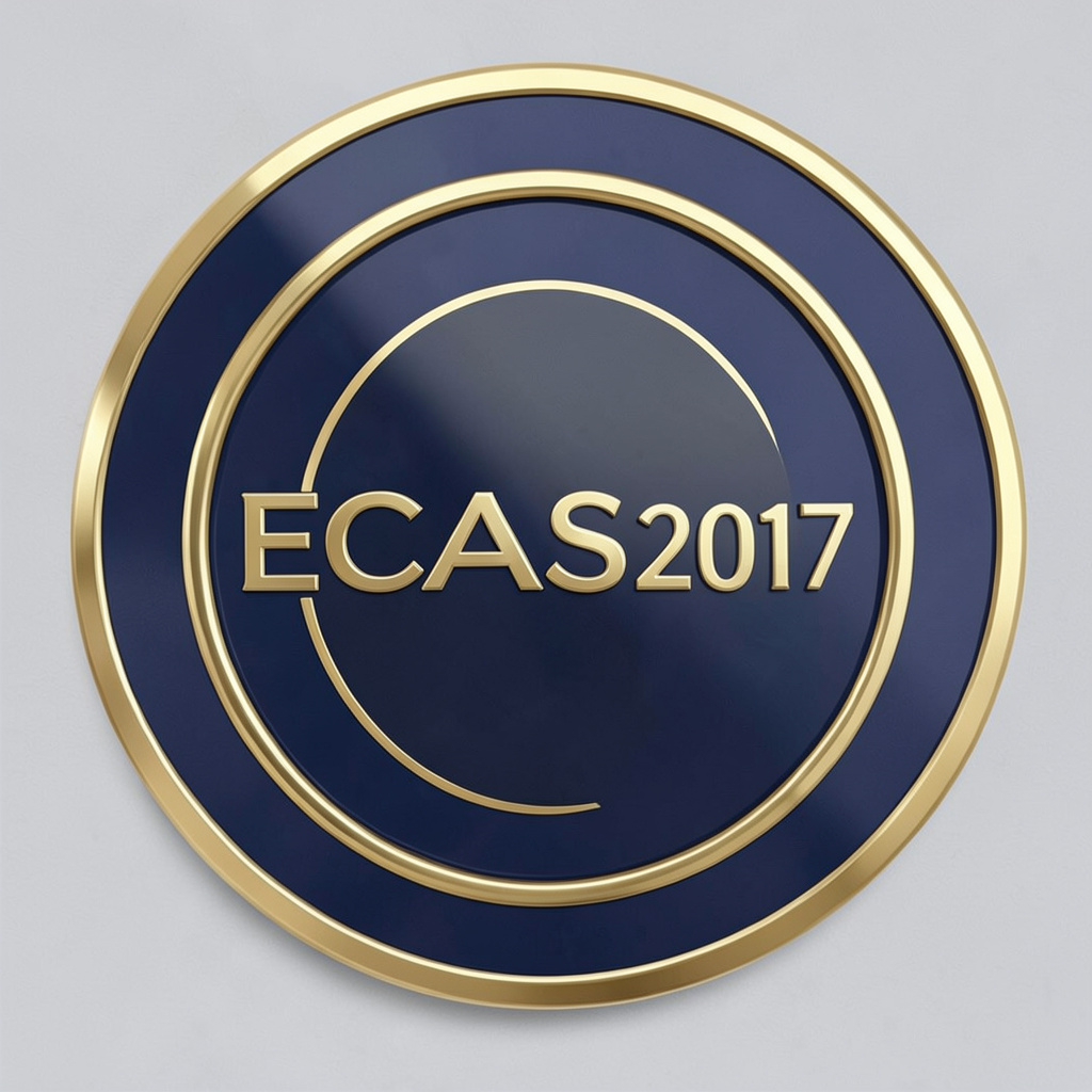 Circular gold and navy emblem representing the ECASIA conference mark